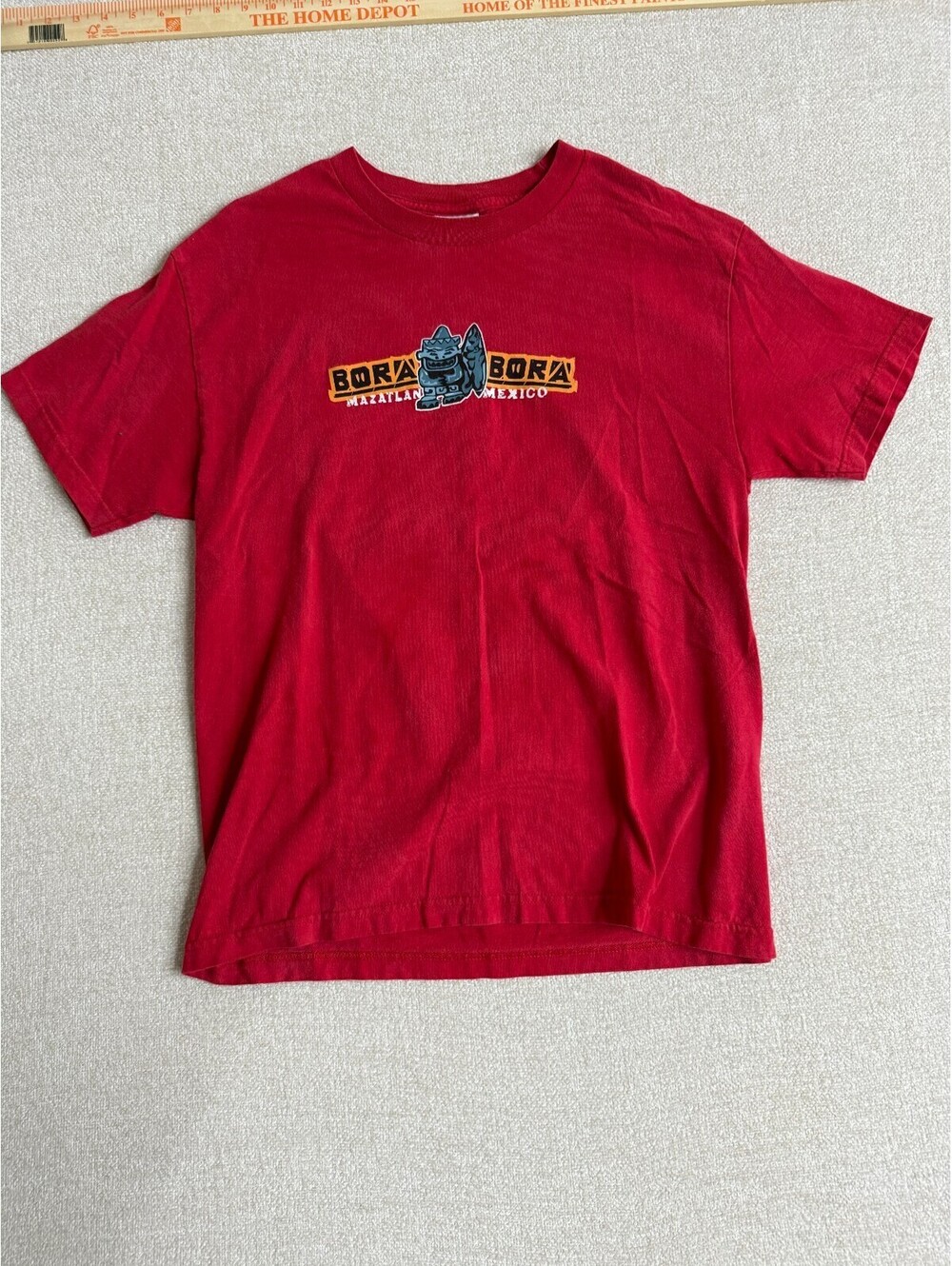 Vintage Alstyle Mens Large Red Bora Bora Mazatlan Mexico Surf Graphic T-Shirt